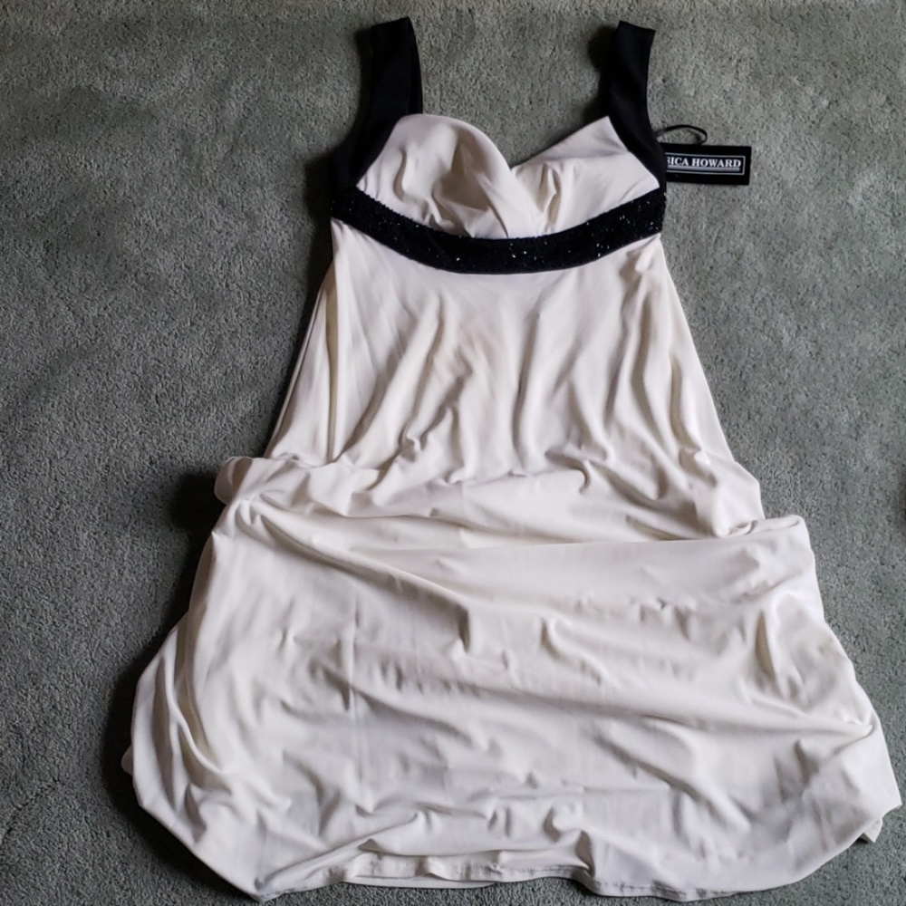 NWT Jessica Howard Sz 8 ivory/black dress